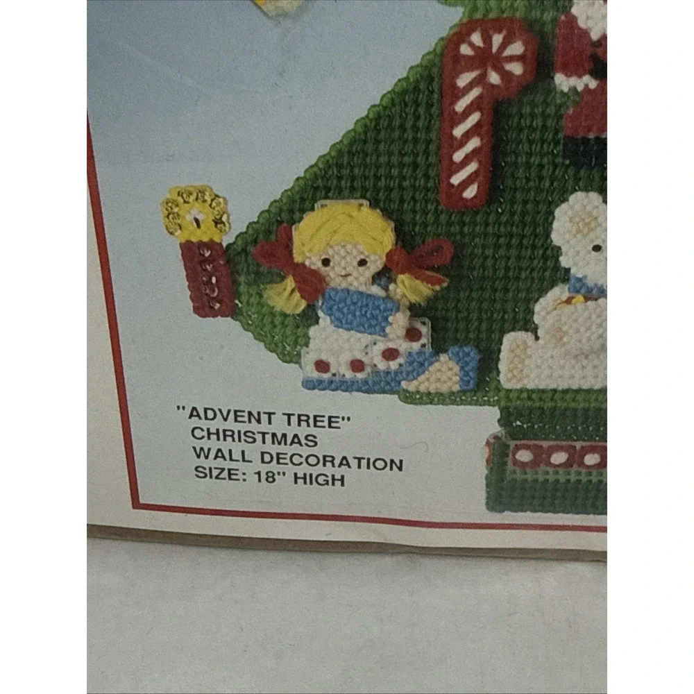 Bucilla Vintage Advent Tree Christmas Wall Decoration Pre Cut Plastic Canvas Kit